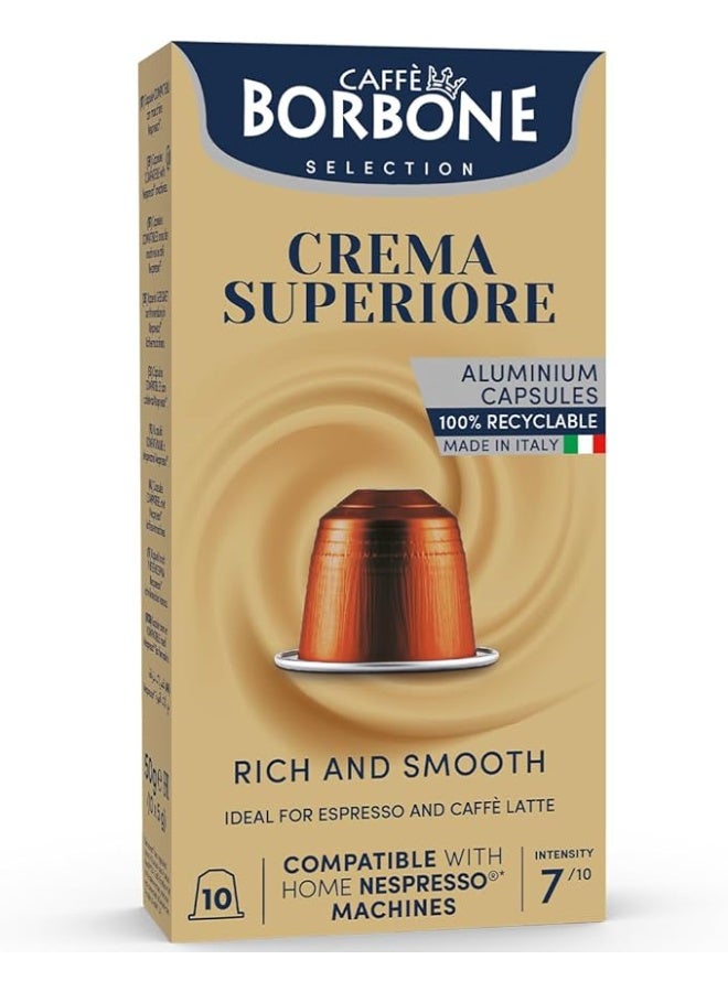 Caffe Borbone Capsules Crema Superiore Compatible With Nespresso Machines 10 PCs